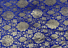 Pure Brocade Navy Blue Floral