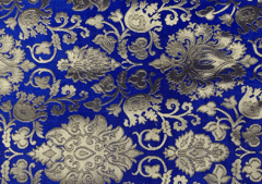 Pure Brocade Navy Blue Floral