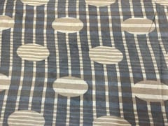 Cotton Cambric Dabbu Grey Stripes Print