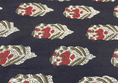 Printed Cotton Cambric Dark Brown Red Flowers