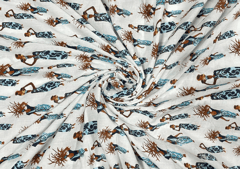 Printed Cotton Cambric White Woman