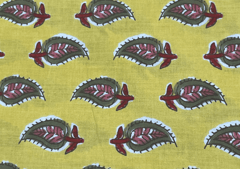 Printed Cotton Cambric Yellow Leaf
