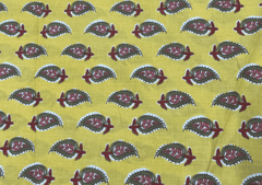Printed Cotton Cambric Yellow Leaf