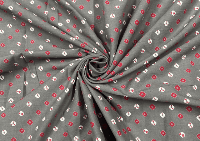 Printed Cotton Cambric Grey Multicolor Geometric