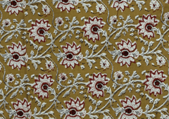 Printed Cotton Cambric Mustard Floral