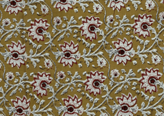 Printed Cotton Cambric Mustard Floral