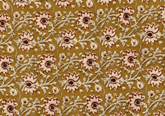 Printed Cotton Cambric Mustard Floral