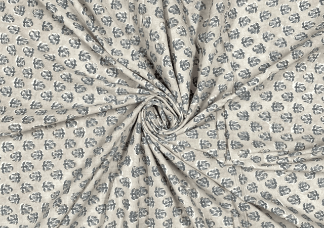 Printed Cotton Cambric Light Grey Floral