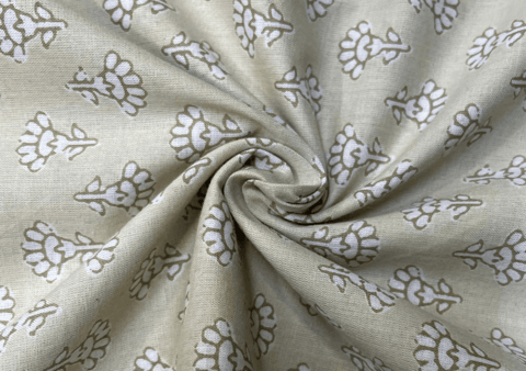 Printed Cotton Cambric Light Faun Abstract