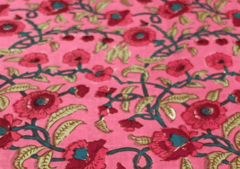 Printed Cotton Cambric Pink Multicolor Flower
