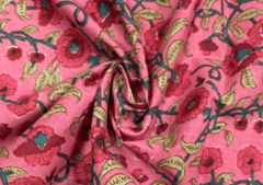 Printed Cotton Cambric Pink Multicolor Flower