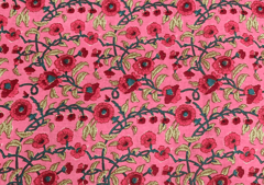 Printed Cotton Cambric Pink Multicolor Flower