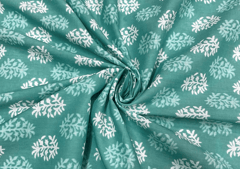 Printed Cotton Cambric Turkish Blue Abstract