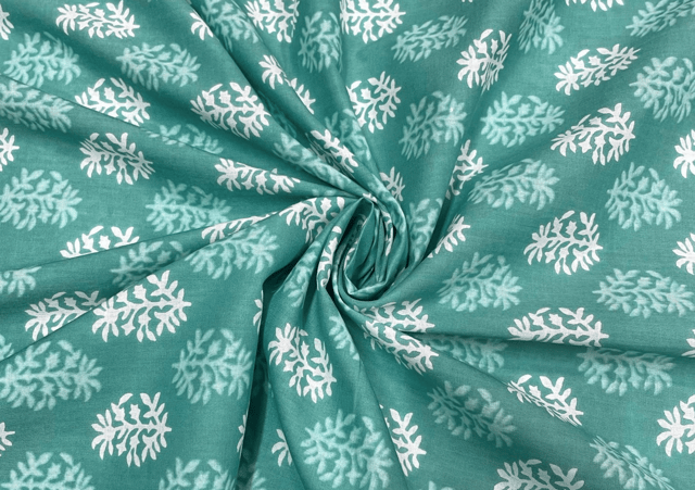Printed Cotton Cambric Turkish Blue Abstract