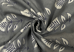 Printed Cotton Cambric Grey Floral