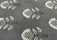 Printed Cotton Cambric Grey Floral