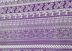 Printed Cotton Cambric Purple Geometric