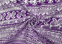 Printed Cotton Cambric Purple Geometric