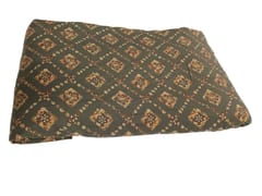 Olive Green ,Golden Shade Geometric Print  Muslin Fabric