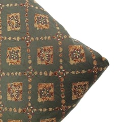 Olive Green ,Golden Shade Geometric Print  Muslin Fabric