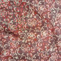 Red Shades Floral Traditional Printed Cotton Fabric