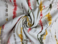 Multicolor Shades Stripes Muslin Print Fabric