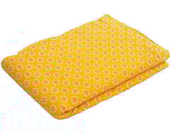 Yellow With Orange White Floral Printed Cotton Fabric