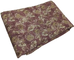 Rust With Golden Floral Muslin Print Fabric