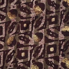 Maroon & Golden Geometric  Muslin Print Fabric