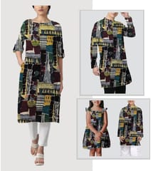 Multi Color Geometric Printed Muslin Fabric