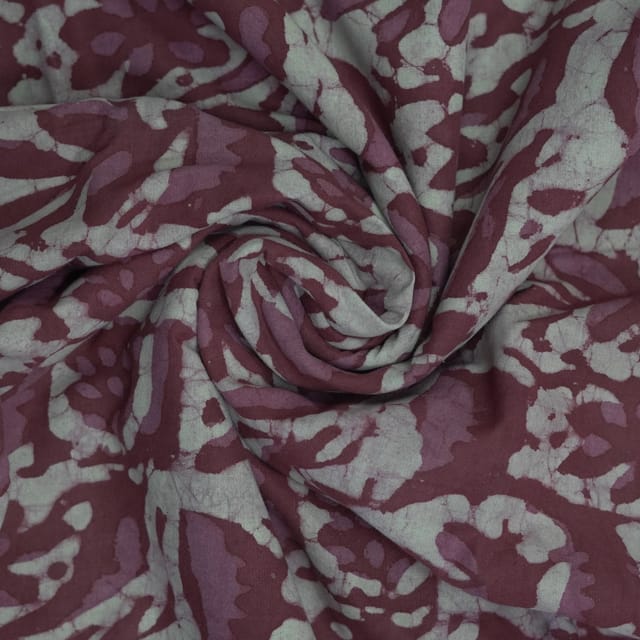 Pink With White Shades Floral Printed Dabu Cotton Fabric