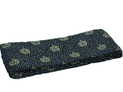 Navy Blue Floral Printed Rayon Fabric