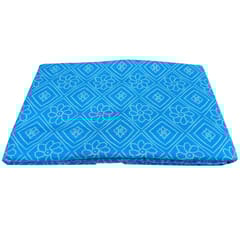 Blue With White Floral Printed Cotton Fabric