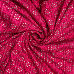 Pink Floral Printed Rayon Fabric