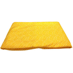 Yellow With White Stripes Printed Cotton Fabric