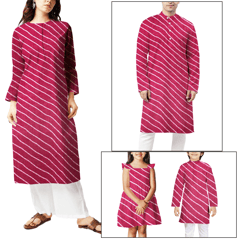 Pink Stripes Printed Georgette Fabric