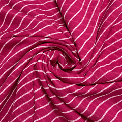 Pink Stripes Printed Georgette Fabric