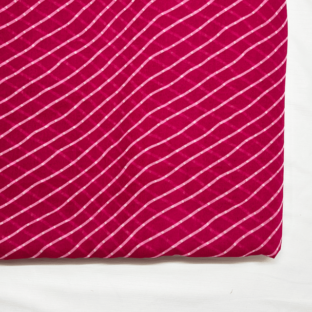Pink Stripes Printed Georgette Fabric