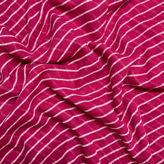 Pink Stripes Printed Georgette Fabric
