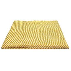 Mustrad Yellow With White Stripes Printed Cotton Fabric