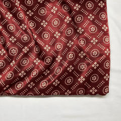 Maroon With Cream Patola Printed Mashru Silk Fabric