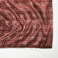 Maroon With Cream Floral Printed Mashru Silk Fabric