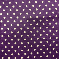 Purple With Cream Polka Dot Printed Mashru Silk Fabric