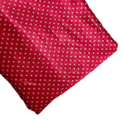 Hot Pink With Cream Polka Dot Printed Mashru Silk Fabric