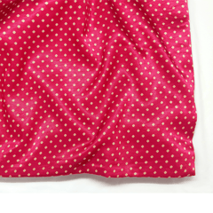 Hot Pink With Cream Polka Dot Printed Mashru Silk Fabric