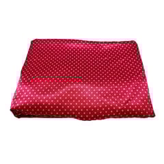 Hot Pink With Cream Polka Dot Printed Mashru Silk Fabric