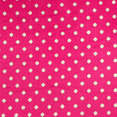 Hot Pink With Cream Polka Dot Printed Mashru Silk Fabric
