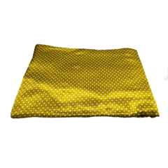 Golden With Cream Polka Dot Printed Mashru Silk Fabric