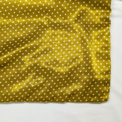 Golden With Cream Polka Dot Printed Mashru Silk Fabric