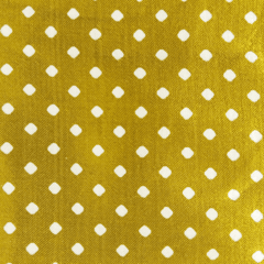 Golden With Cream Polka Dot Printed Mashru Silk Fabric
